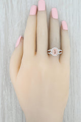 Light Gray New 3.10ctw Morganite Zircon Halo Ring Sterling Silver Rose Gold Plated Size 10