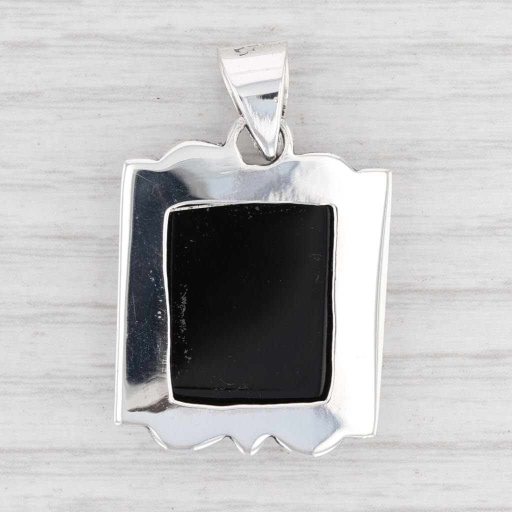 Light Gray New Onyx Statement Pendant 925 Sterling Silver B12753