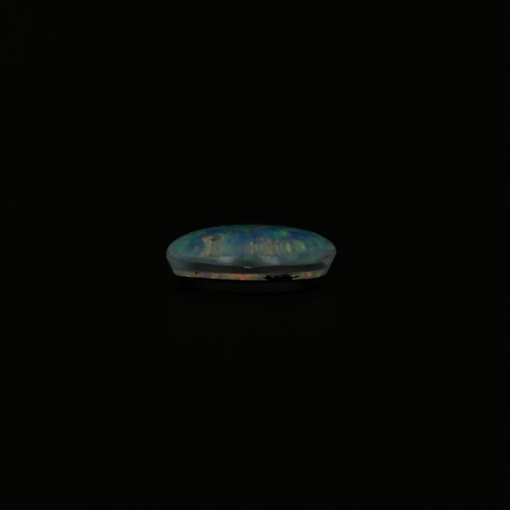 Black 2.03ct Blue Synthetic Opal Loose Gemstone 10 x 8mm Oval Solitaire Jewelry Making