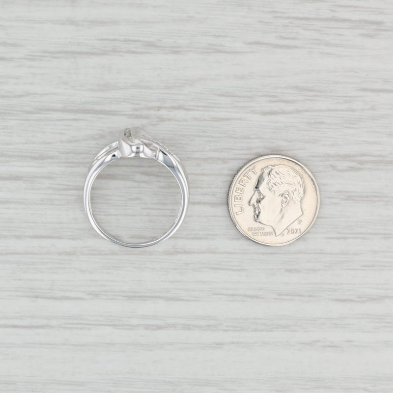 Light Gray 0.14ctw Diamond Knot Ring 10k White Gold Size 7