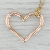 Gray 14k Rose Gold Heart Pendant Yellow Gold Necklace 17.5" Rolo Chain Statement