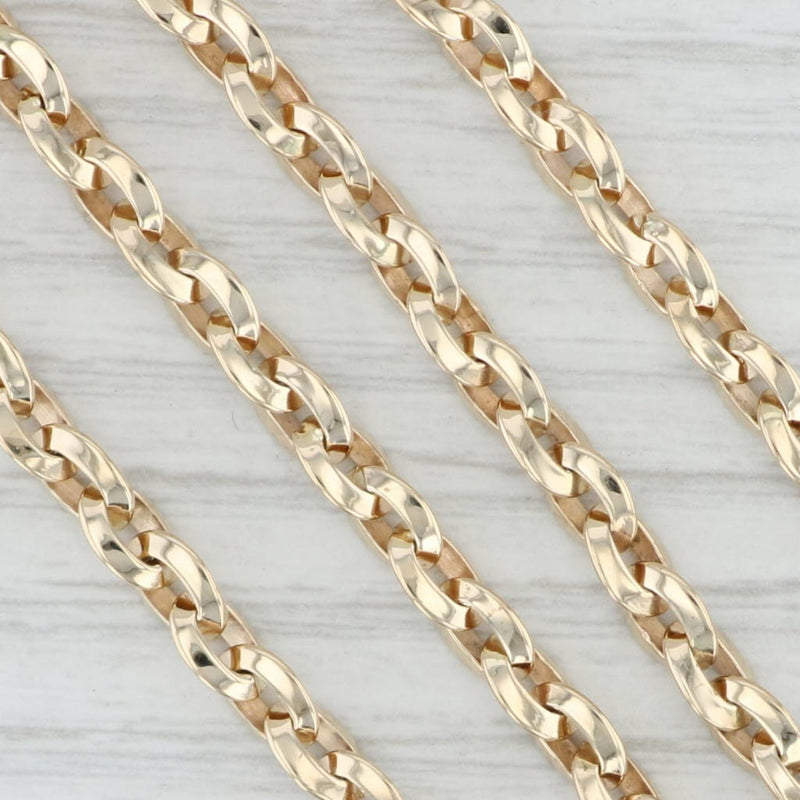Light Gray 17" Cable Chain Necklace 14k Yellow Gold 4.8mm Lobster Clasp 28.9 Grams