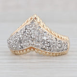0.48ctw Contoured Diamond Ring 10k Gold Size 6 Stackable Band