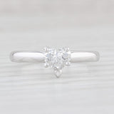 0.51ct Diamond Heart Solitaire Engagement Ring 14k White Gold Size 5.25