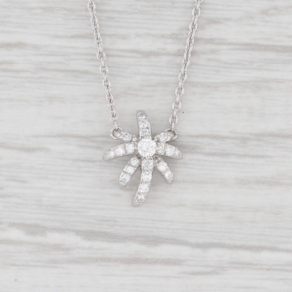 Light Gray Tiffany & Co Diamond Fireworks Pendant Necklace w/ Box Platinum 16" Cable Chain