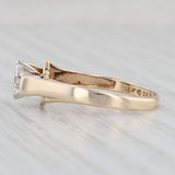 0.16ct Marquise Diamond Solitaire Engagement Ring 14k Yellow Gold Bypass Sz 7.5