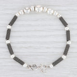 Light Gray New Bead Statement Bracelet Sterling Silver 7.5-9" Beaded Chain