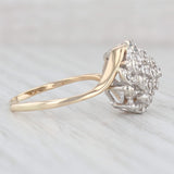 0.15ctw Diamond Cluster Flower Ring 14k Yellow Gold Size 10.25