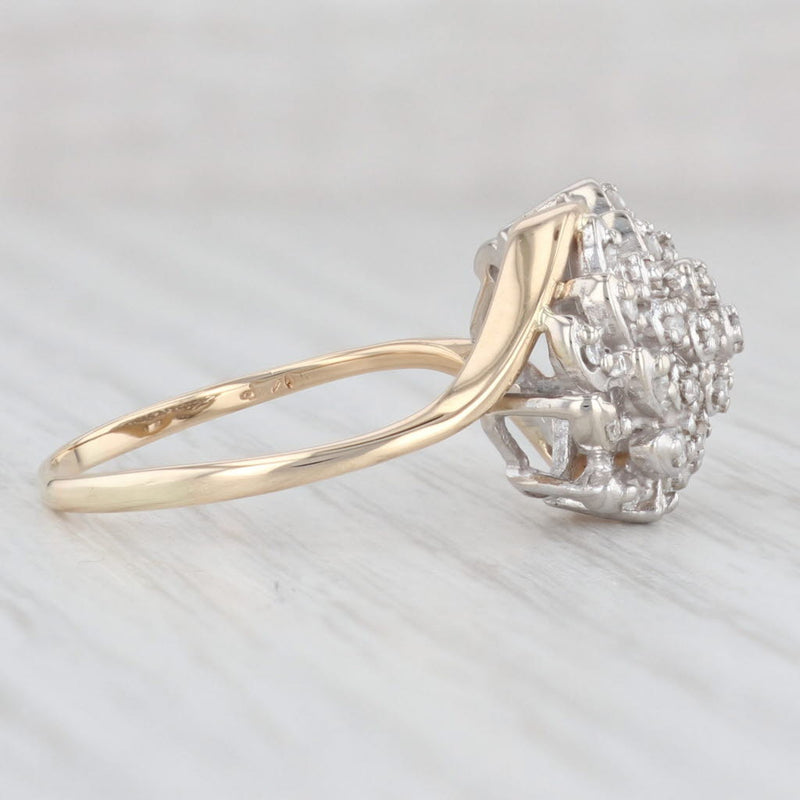 0.15ctw Diamond Cluster Flower Ring 14k Yellow Gold Size 10.25