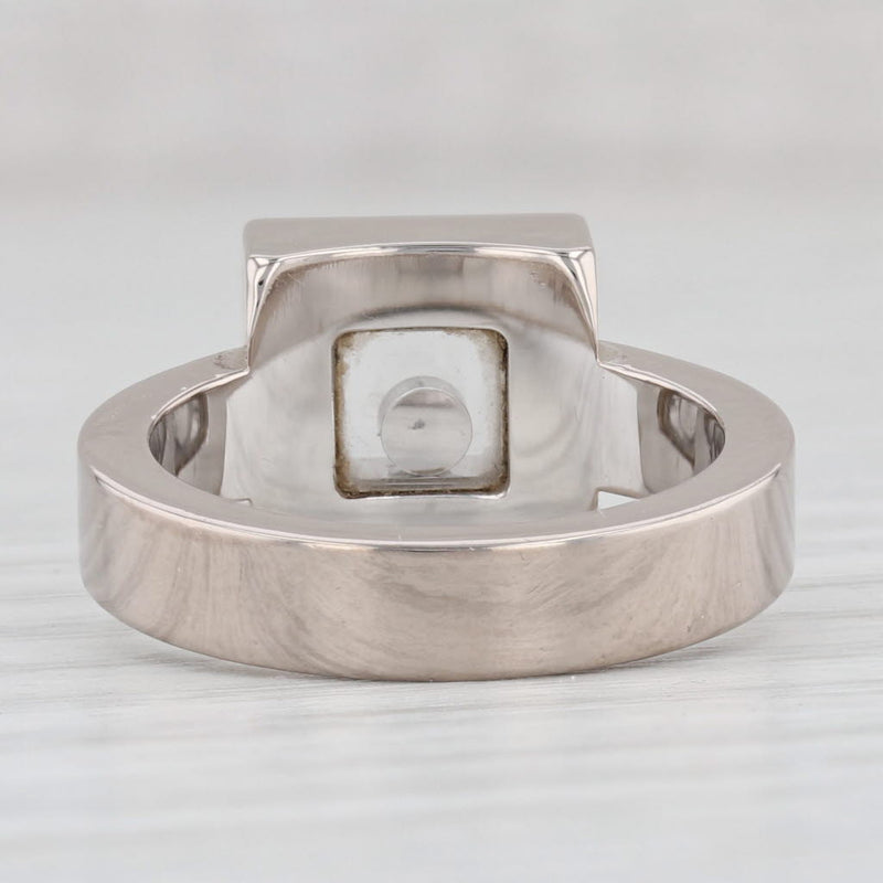 Light Gray Chopard Happy Diamond Ring Box Papers 18k White Gold Size 5.25-5.5 Solitaire
