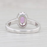 0.73ctw Pink Sapphire Diamond Halo Ring 14k White Gold Size 6.5 Engagement