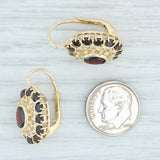 4.50ctw Garnet Drop Earrings 18k Yellow Gold Vintage Filigree Lever Back Pierced