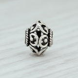 Floral Bead Charm Sterling Silver Jewelry Making Crafting 925