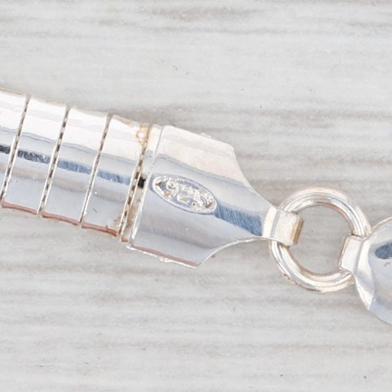 New Omega Chain Necklace Sterling Silver 925 Italian 18" 5.6mm Lobster Clasp