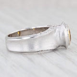 Light Gray Sam Lehr 1.49ctw Yellow Sapphire Diamond Ring 18k White Gold Size 4.5
