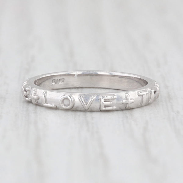 "True Love" Ring 14k White Gold Size 5 Stackable Purity Promise Band