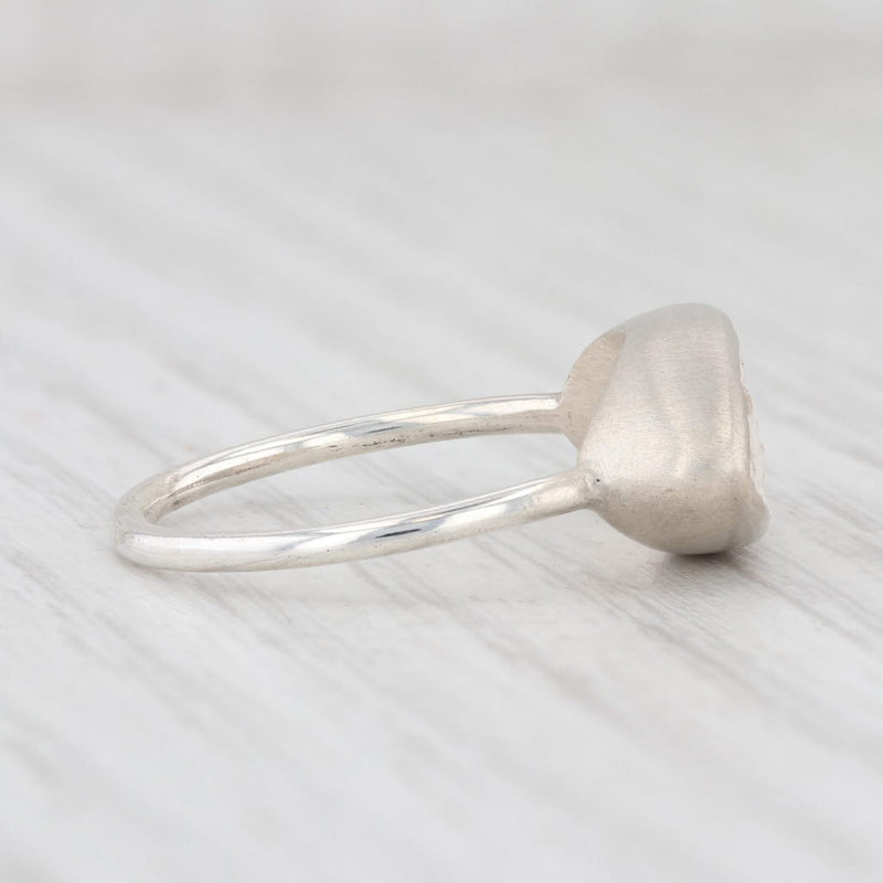 New Nina Nguyen Ring White Sand Druzy Quartz Sterling Silver Size 7 Statement