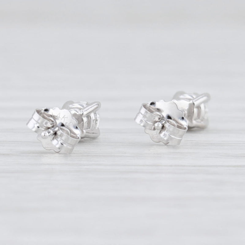 New 0.29ctw Diamond Stud Earrings 14k White Gold Round Solitaire Pierced Studs