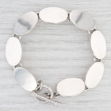 Light Gray New Engravable Oval Link Bracelet Sterling Silver 7.5” 13.9mm Toggle Clasp