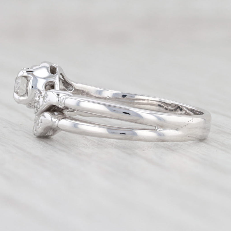 Light Gray 0.43ctw VS2 Diamond Engagement Ring Wedding Band Soldered Bridal Set 14k Gold
