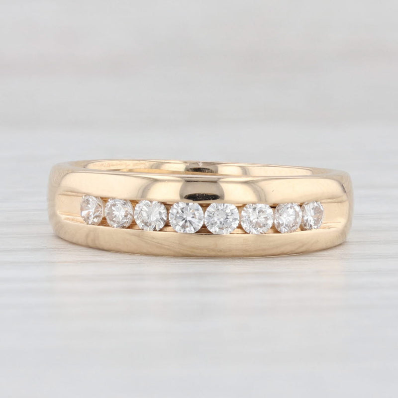 Light Gray 0.40ctw Channel Set Diamond Wedding Band 14k Yellow Gold Ring Size 8.5