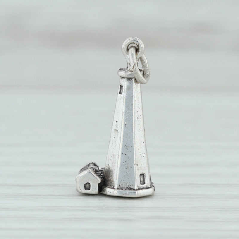 Light Gray Old Baldy Lighthouse Charm Sterling Silver Nautical North Carolina Souvenir