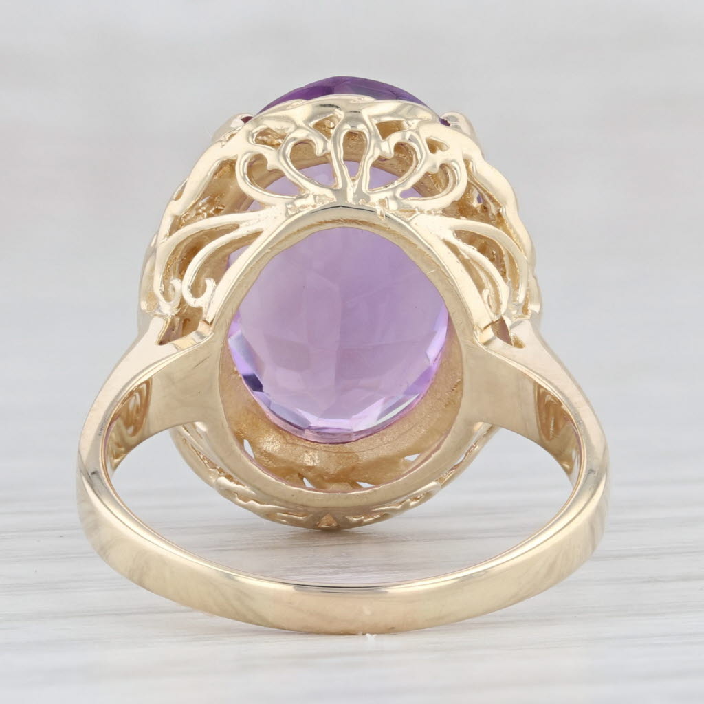 Light Gray 8ct Oval Amethyst Solitaire Ring 14k Yellow Gold Size 8