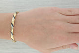 Tan 1.65ctw Diamond Sapphire Bangle Bracelet 18k Yellow Gold 6.5" 5.5mm