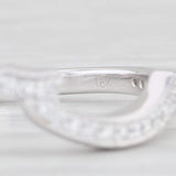 Light Gray Carizza 0.15ctw Diamond Ring Guard Contoured Wedding Band 18k White Gold Size 7