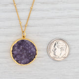Light Gray New Nina Nguyen Druzy Amethyst Blissful Necklace Sterling Gold Vermeil 16-18