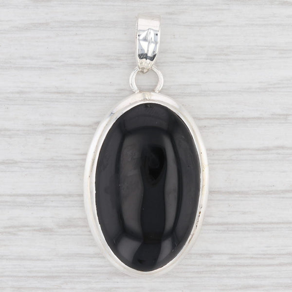 Light Gray New Onyx Pendant 925 Sterling Silver Oval Solitaire B12622