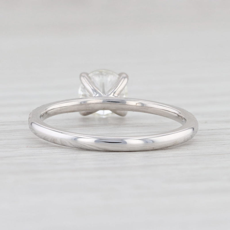 Light Gray New 1.14ctw Diamond Engagement Ring 14k White Gold GIA Round Solitaire w Accents