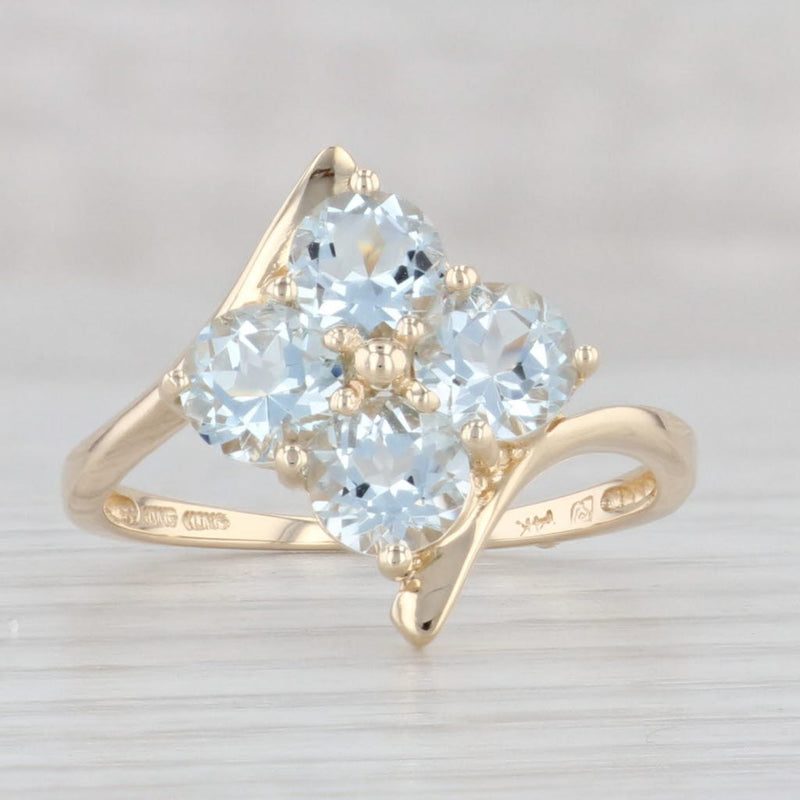Light Gray 1.74ctw Aquamarine Cluster Ring 14k Yellow Gold Size 8 March Birthstone