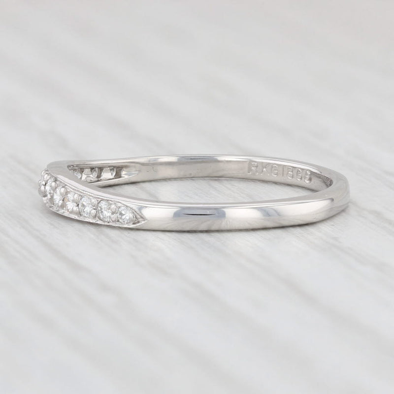 Light Gray Krementz Diamond Band Platinum Wedding Ring Notched Guard Stackable Ring Size 8