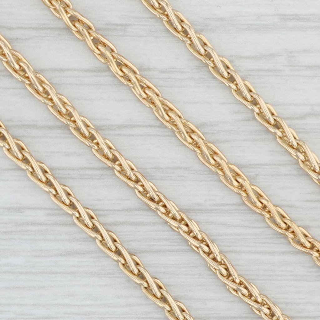 Light Gray 20.75" Wheat Chain Necklace 14k Yellow Gold 3mm