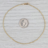 9" Rope Chain Ankle Bracelet 14k Yellow Gold 1.3mm Anklet