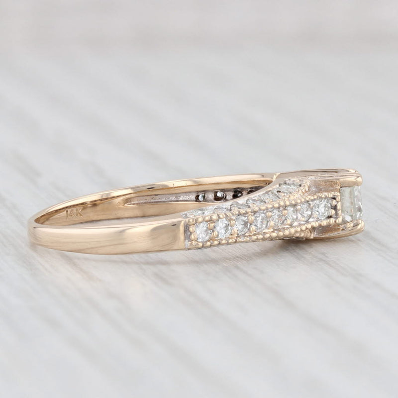 0.88ctw Round Diamond Engagement Ring 14k Yellow Gold Size 8
