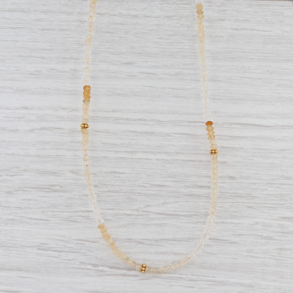 Light Gray New Nina Nguyen Harmony Citrine Bead Long Layer Necklace Sterling Gold Vermeil