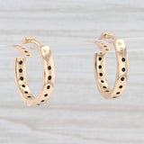 New Nina Nguyen Black Spinel Inside Out Hoop Earrings 18k Gold Hinged Snap Top