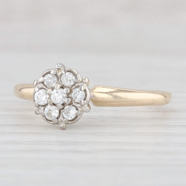 Light Gray Vintage 0.20ctw Diamond Cluster Engagement Ring 14k Gold Size 8