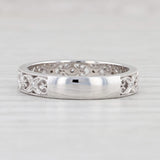 Light Gray New Diamond Band 14k White Gold Size 6.5 Wedding Stackable Ring Openwork