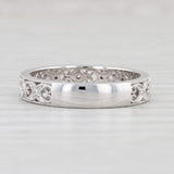 New Diamond Band 14k White Gold Size 6.5 Wedding Stackable Ring Openwork