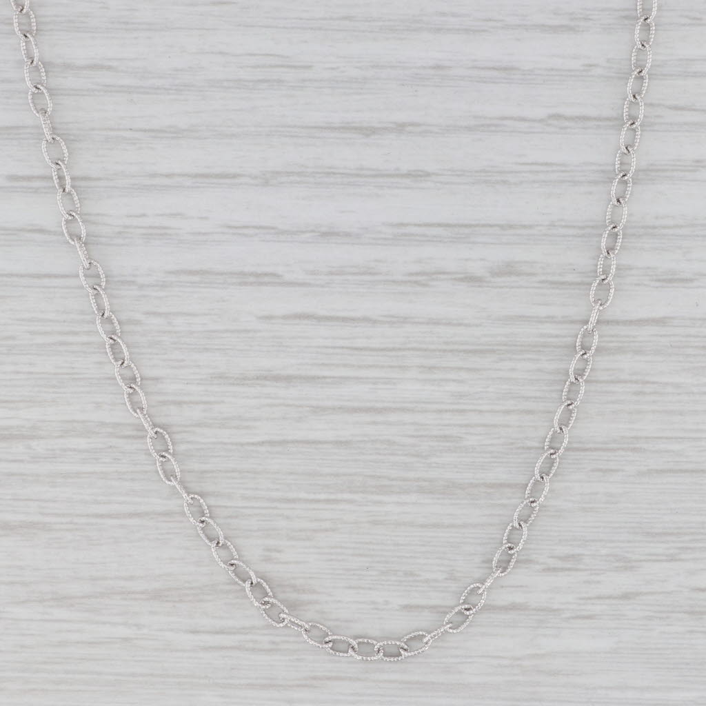 Light Gray New 18" 3mm Twist Cable Chain Necklace 14k White Gold