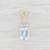 Light Gray 1.44ctw Aquamarine Diamond Pendant 10k Yellow Gold March Birthstone
