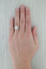 New 1.73ctw Diamond Teardrop Halo Engagement Ring 14k White Gold Size 6.5 Pear