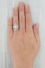 Tan New 0.90ctw Oval Diamond Ring 14k White Gold Size 6.75 Star Halo Engagement GIA