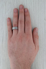 Dark Gray New Beveled Tungsten Carbide Ring Men's Wedding Band Size 11