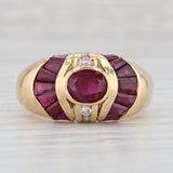 2.58ctw Oval Ruby Diamond Ring 18k Yellow Gold Size 6.75