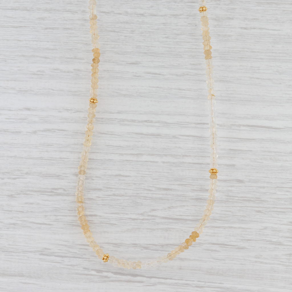 Light Gray New Nina Nguyen Harmony Necklace Citrine Bead Sterling Gold Vermeil Long Layer