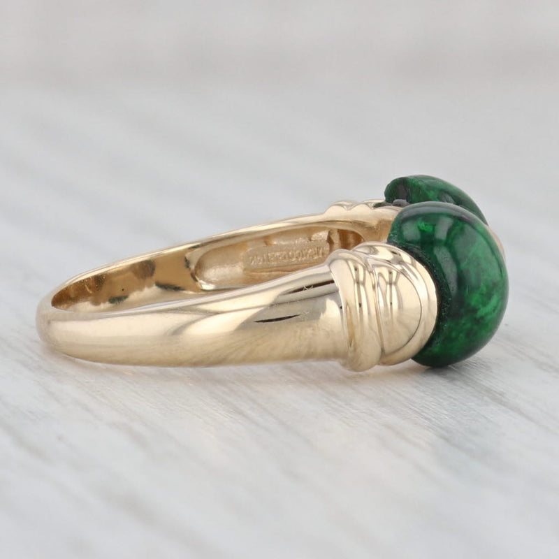 Green Maw Sit Sit Bead Ring 14k Yellow Gold Size 8.25